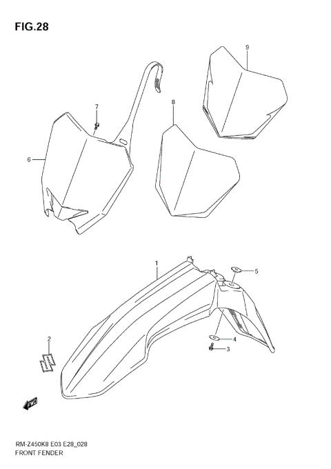 FRONT FENDER (RM-Z450 K8/K9/L0)