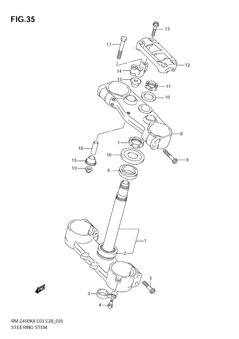 STEERING STEM (RM-Z450 K8/K9/L0)