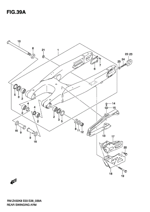 REAR SWINGING ARM (RM-Z450 L0)