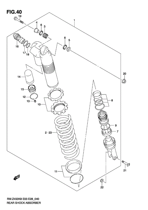 REAR SHOCK ABSORBER (RM-Z450 K8/K9)