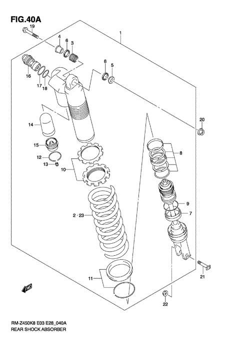REAR SHOCK ABSORBER (RM-Z450 L0/L1)