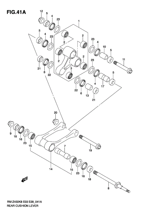 REAR CUSHION LEVER (RM-Z450 L0/L1)