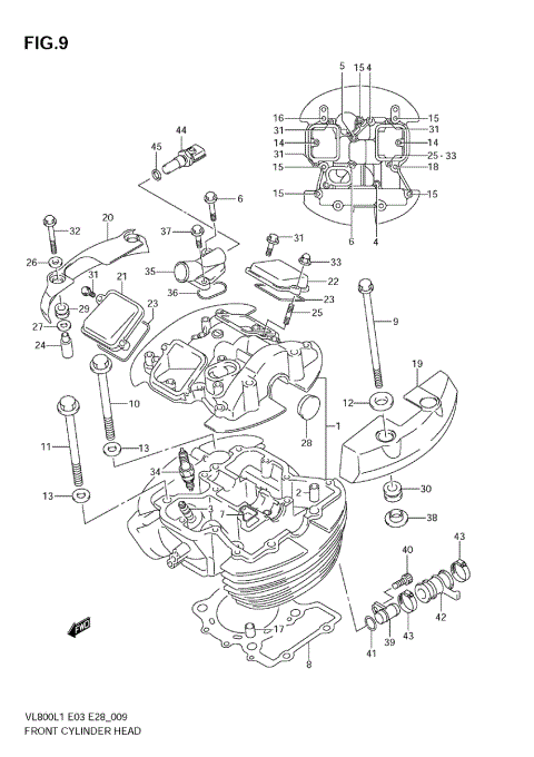 FRONT CYLINDER HEAD (VL800T E28)