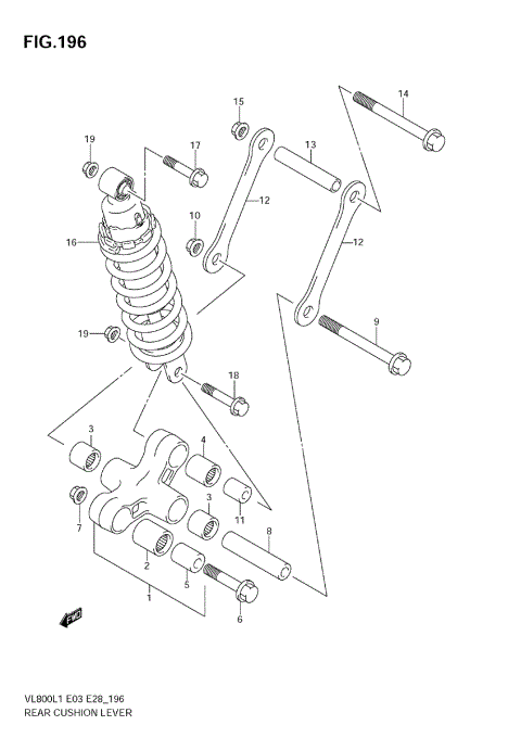 REAR CUSHION LEVER (VL800 E28)