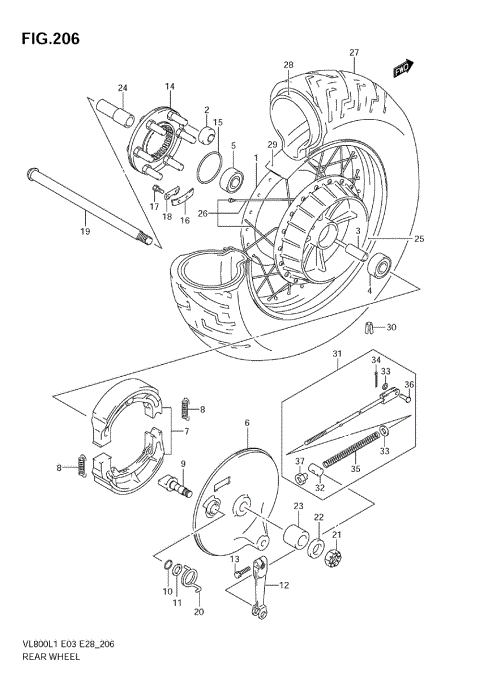 REAR WHEEL (VL800 E33)