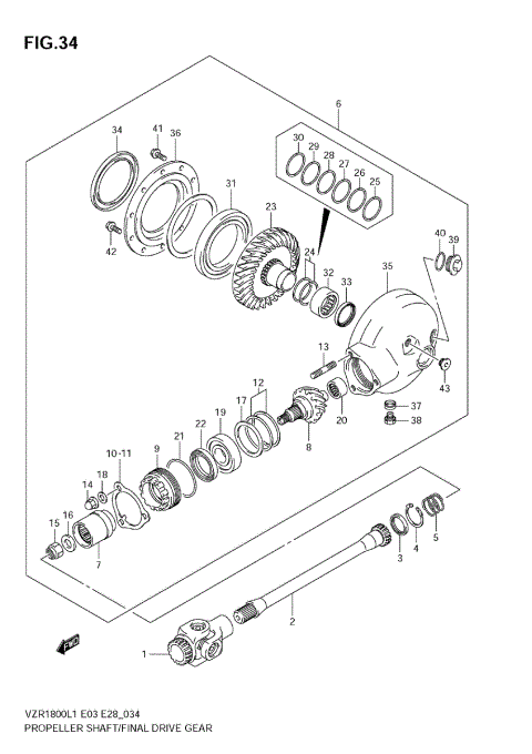 PROPELLER SHAFT/FINAL DRIVE GEAR (VZR1800Z L1 E3)