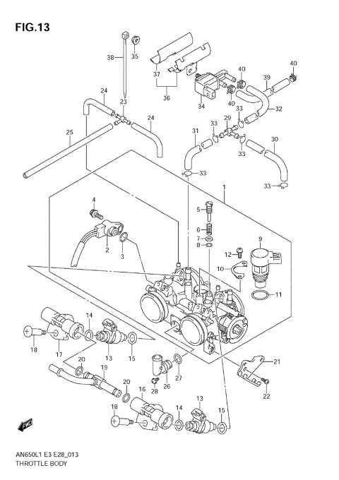 THROTTLE BODY (AN650 L1 E33)
