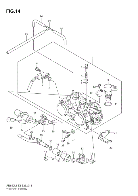 THROTTLE BODY (AN650A L1 E28)
