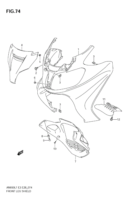 FRONT LEG SHIELD (AN650 L1 E3)