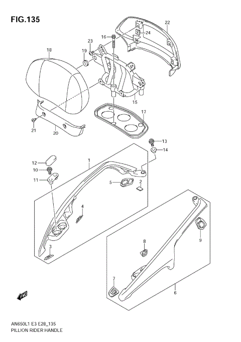 PILLION RIDER HANDLE (AN650A L1 E28)