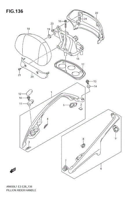 PILLION RIDER HANDLE (AN650A L1 E33)