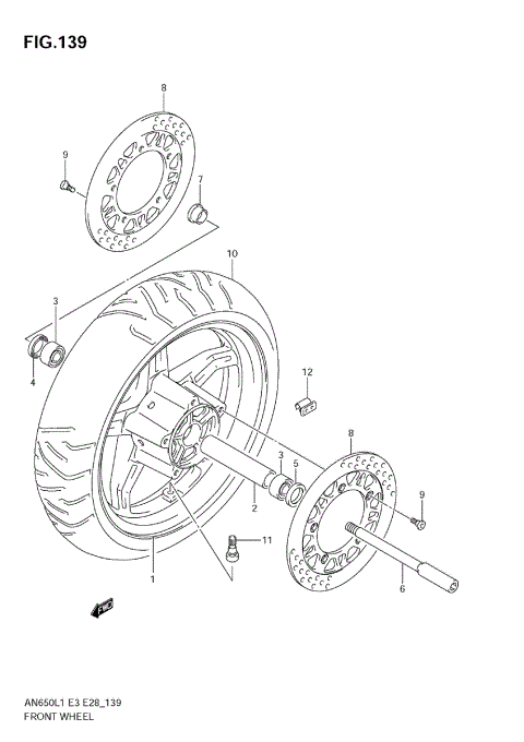 FRONT WHEEL (AN650 L1 E3)