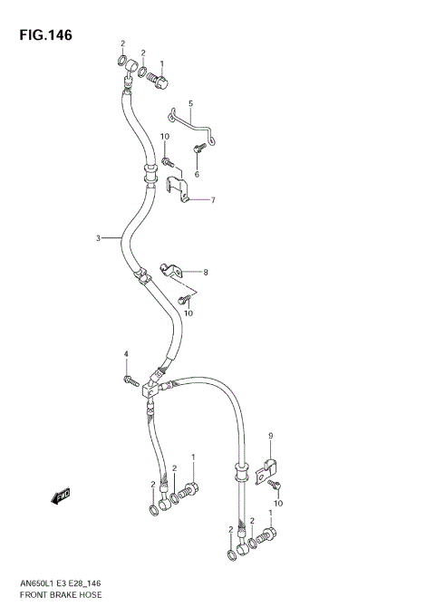 FRONT BRAKE HOSE (AN650 L1 E3)