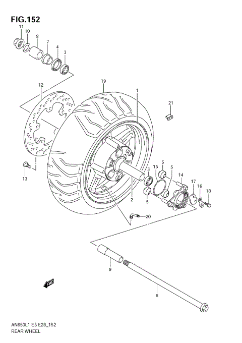 REAR WHEEL (AN650 L1 E3)