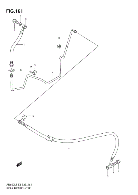 REAR BRAKE HOSE (AN650 L1 E33)