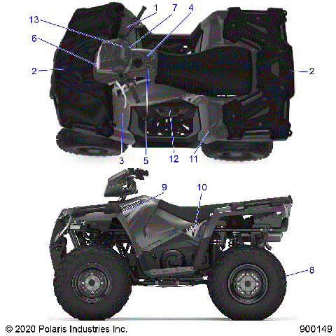 BODY, DECALS - A20SET57C1/C2/F1/E1/E2 (900149-01)