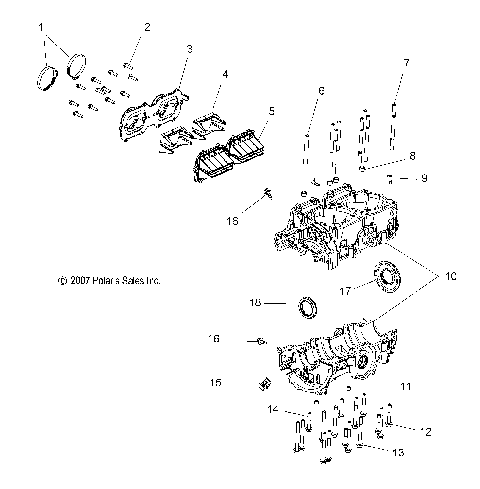 ENGINE, CRANKCASE - S08PD6/PB6/PB7/PP6/PP7 ALL OPTIONS (49SNOWCRANKCASE08IQCFI)