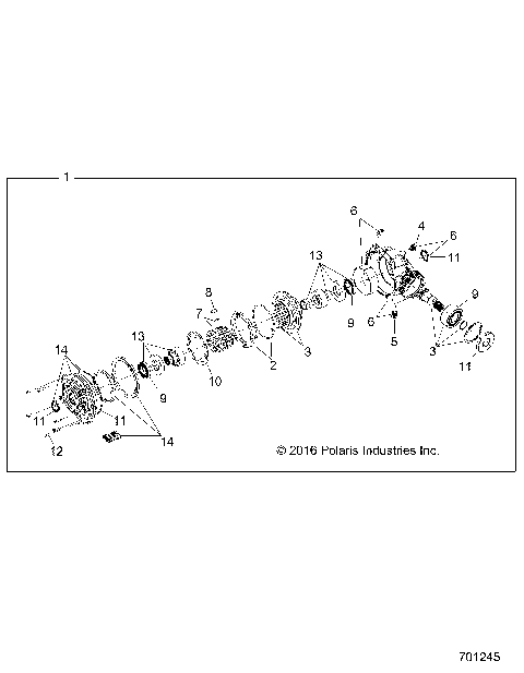 DRIVE TRAIN, FRONT GEARCASE INTERNALS - R187RNA57B1/B9/EBV (701245)