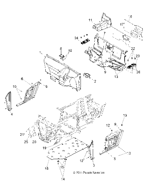 BODY, FLOOR and FENDERS - R13RH76AG/AH/AN (49RGRMOLDINGS13800MID)