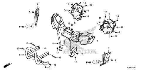 FRONT GRILLE@FRONT BUMPER