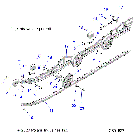 SUSPENSION, RAIL, LH/RH - S23CEU5TSL (C601527)