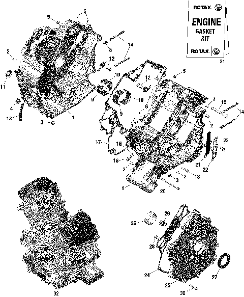 01- Engine - Crankcase - 1010 TSS