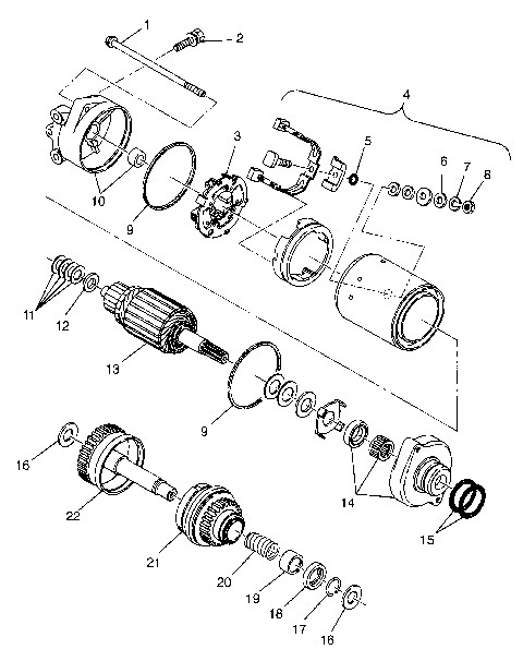 STARTING MOTOR SL 780 B974088 and Intl. SL 780 I974088 (4940924092C007)