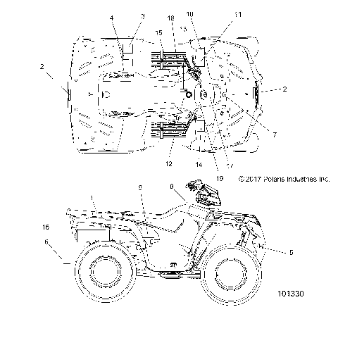 BODY, USA DECALS - A19SEA57B1/5/9/E57B1/5/9/F57B4/SEY57B5/SEZ57BZ [101330]