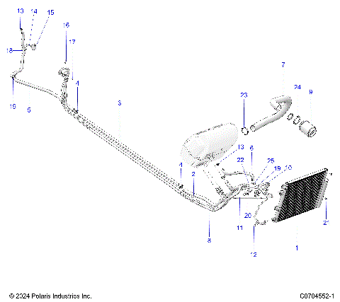 BODY, HVAC CONDENSER AND HOSE ROUTINGS