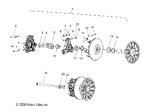 DRIVE TRAIN, CLUTCH, PRIMARY - S09PK6KS/KE/PM6KS/KE (49SNOWDRIVECLUTCH09800SHIFT)
