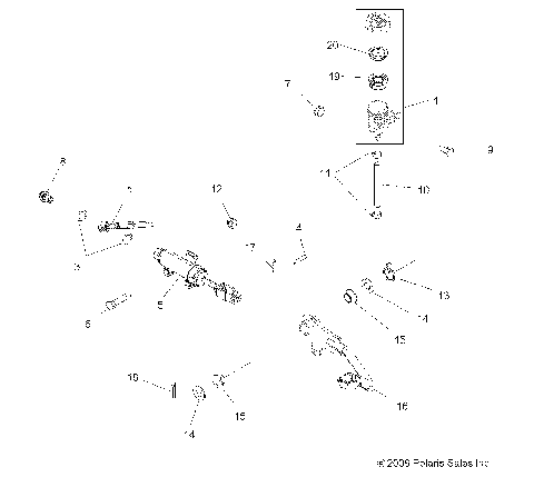 BRAKES, FOOT PEDAL and MASTER CYLINDER - A09TN50EA (49ATVBRAKEFOOT09SP500TRGQD)