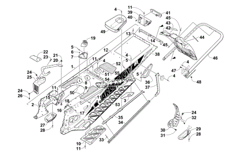 TUNNEL, REAR BUMPER, AND SNOWFLAP ASSEMBLY