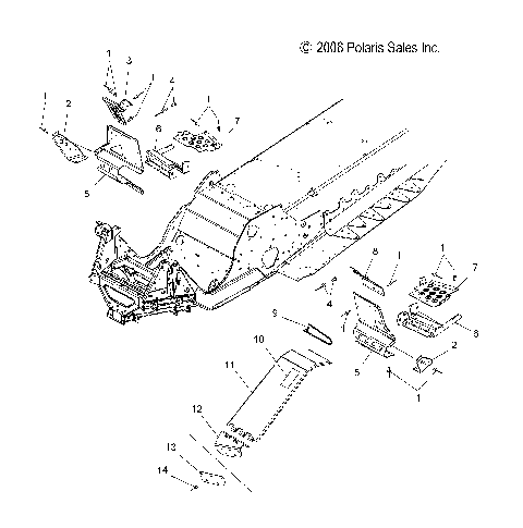 CHASSIS, FOOTREST and CLUTCH GUARD - S12MX6JSA/JEA (49SNOWCHASSIS07440IQ)