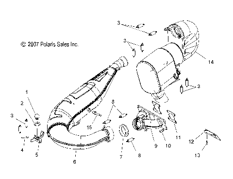 ENGINE, EXHAUST (600) - S08PR6/PS6 (49SNOWEXHAUST08RMK155)
