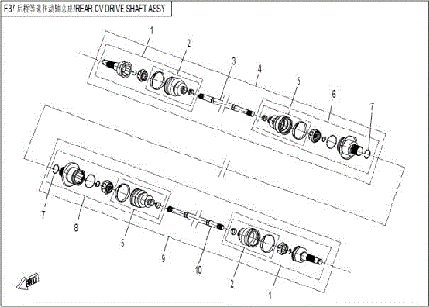 REAR CV DRIVE SHAFT ASSY