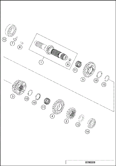 TRANSMISSION I - MAIN SHAFT