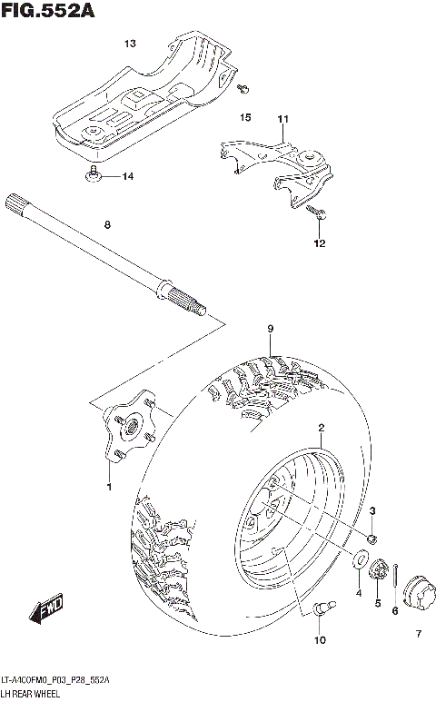 LH REAR WHEEL (LT-A400FM0 P03)