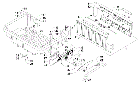 CARGO BOX AND TAILGATE ASSEMBLY