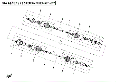 REAR CV DRIVE SHAFT ASSY  (SPS)
