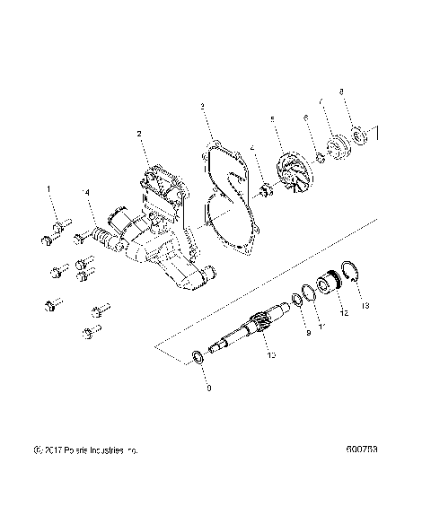 ENGINE, WATER PUMP - S19EEC8PS/PEB ALL OPTIONS (600763)