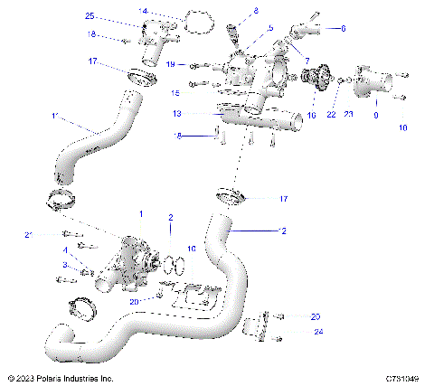 ENGINE, COOLANT PUMP AND THERMOSTAT - R25X6W1RB9/BD/BM (C731049)