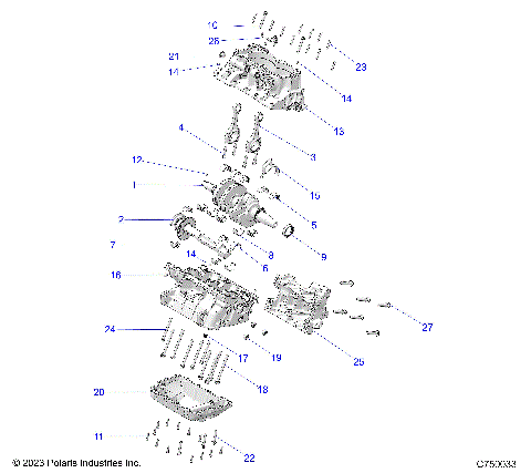 ENGINE, CRANKCASE AND CRANKSHAFT - G25GAB99 (C750033)