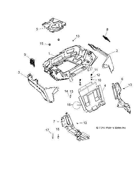 BODY, REAR RACK AND FENDERS - A14BH33FJ (49ATVRACKMTGRR14ACEE)