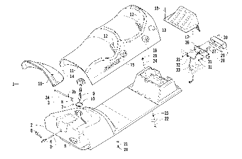 GAS TANK, SEAT, AND TAILLIGHT ASSEMBLY [87792]