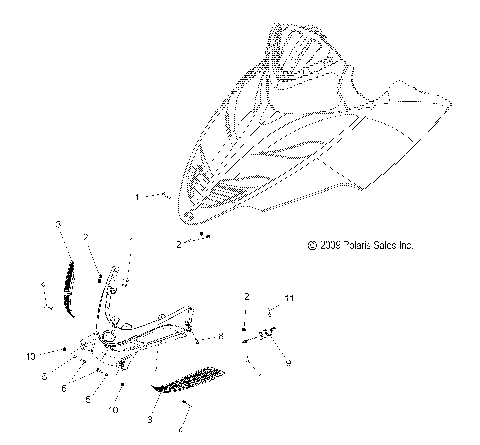 BODY, HOOD, FRONT HINGE ASM. - S12PU7ESL/EEL (49SNOWHOODMTG10WIDE)