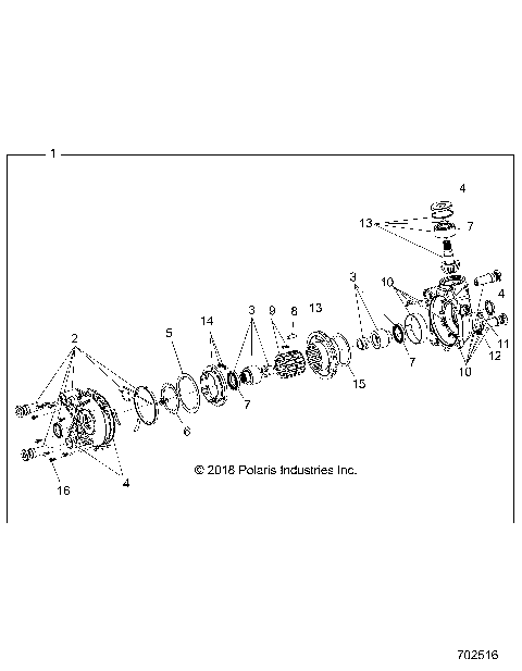 DRIVE TRAIN, FRONT GEARCASE - Z21P4E92AE/AN/BE/BN/L92AL/AT/BL/BT (702516)