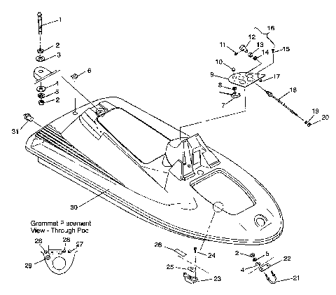 HULL and BODY ASSEMBLY SL 650 / B934058 (4924732473002A)