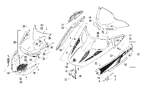 HOOD, WINDSHIELD, AND FRONT BUMPER ASSEMBLY [95383]