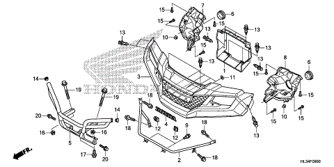 FRONT GRILLE@FRONT BUMPER