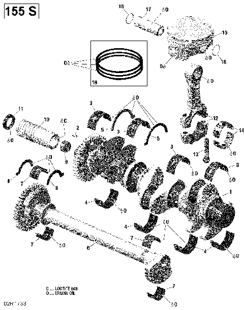 01- Crankshaft, Pistons And Balance Shaft - 155 Model With Suspension